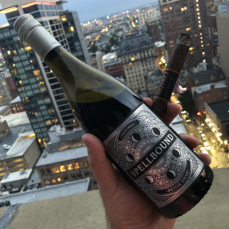 Sarah Wine Paired With Camacho American Barrel Aged Cigar