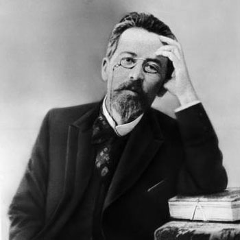 anton chekov wearing pince nez glasses