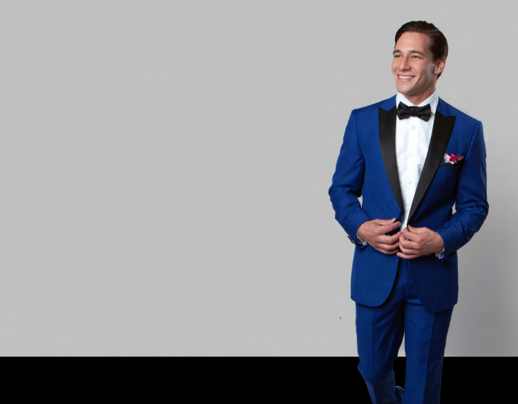 apparel99 blue tuxedo with black lapels