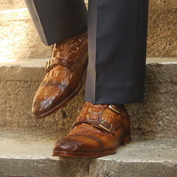 maglieriapelle wholecut alligator premium leather shoes