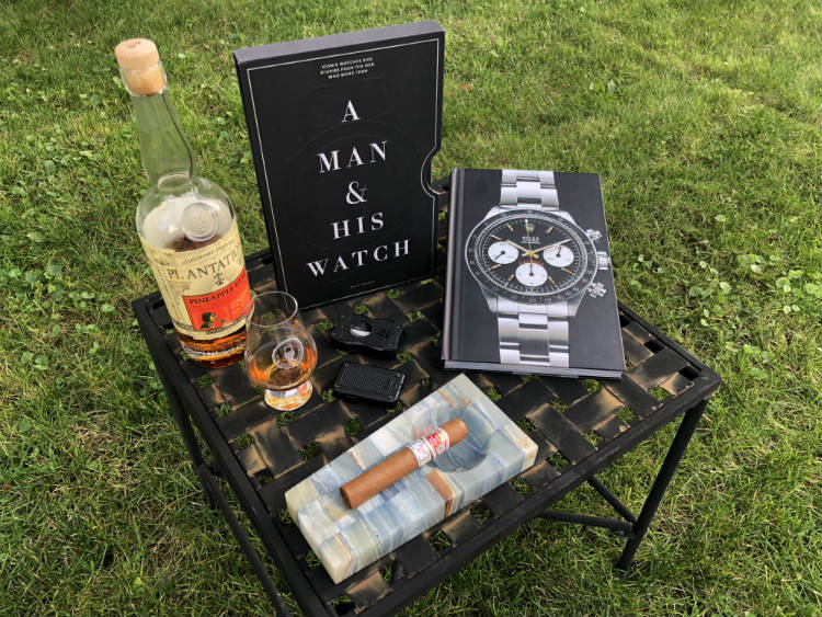 A Man And His Watch Book With Rum and Cigars