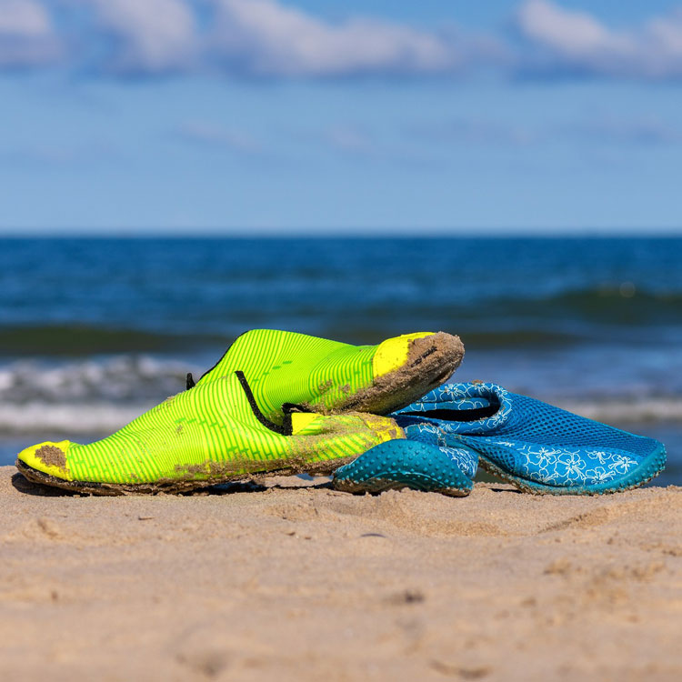 Aqua Socks On Beach