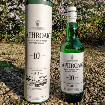 Laphroaig 10 Year Old Single Malt Bottle & Packaging