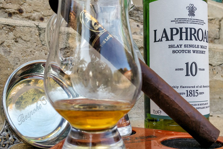 Laphroaig 10 Year Old Single Malt & Cigar
