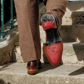 Maglieriapelle Pamukkale Brogue Shoes Walking Up Stairs