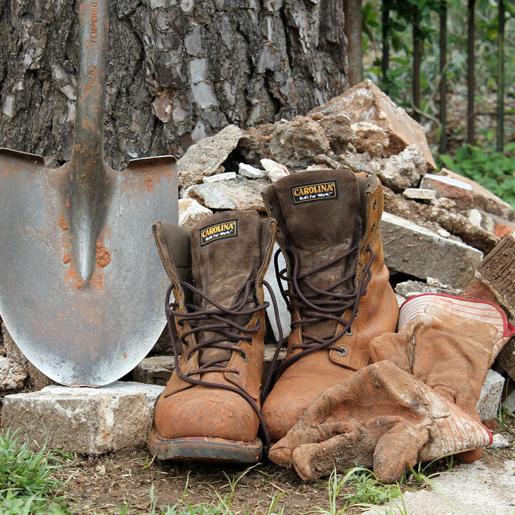 carolina work boots shovel gloves