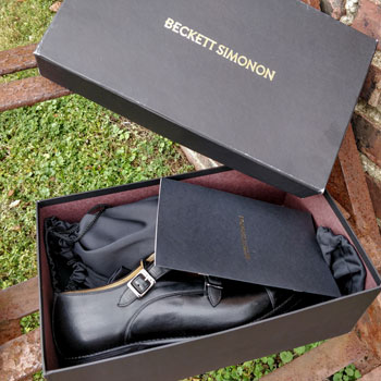 Becektt Simonon Hoyt Double Monk Strap Shoes In Box