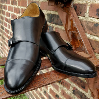 Becektt Simonon Hoyt Double Monk Strap Shoes On Metal Steps