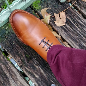 Beckett Simonon Valencia Wholecut Shoes On Canal Bridge