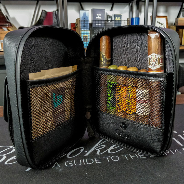 Colibri Leather Travel Humidor With Cigars