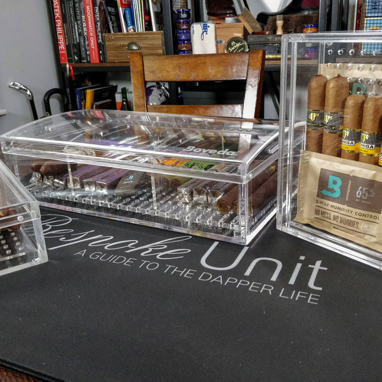 Different Boveda Acrylic Humidors