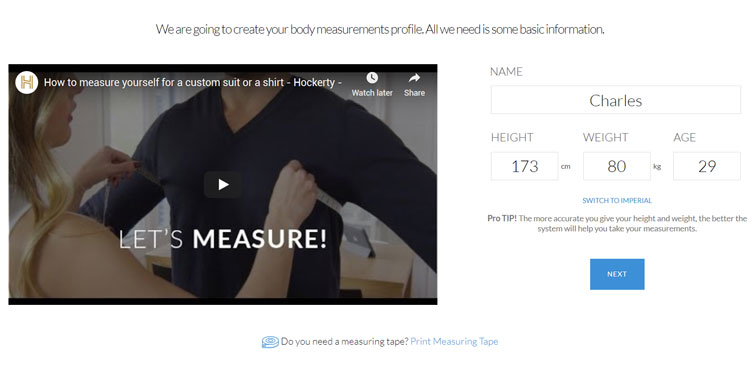 Hockerty Measurement Page