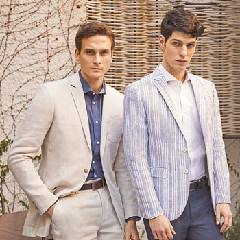 Hockerty Models Wearing Linen Suits & Blazers