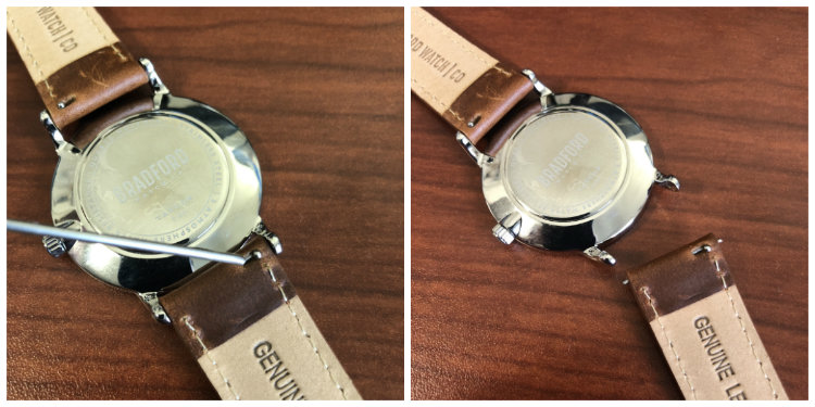 Quick release strap on The Taylor watch