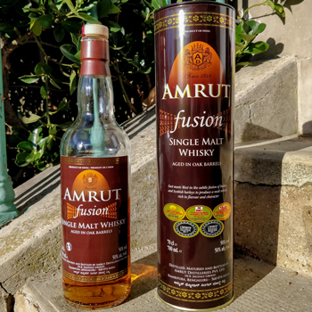 Amrut Fusion Single Malt Indian Whisky Bottle & Tube