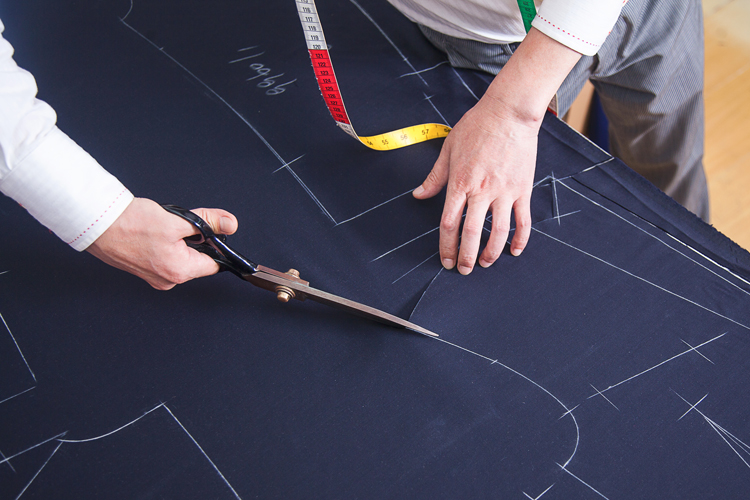 Black Lapel Hand Cutting Suit Fabric