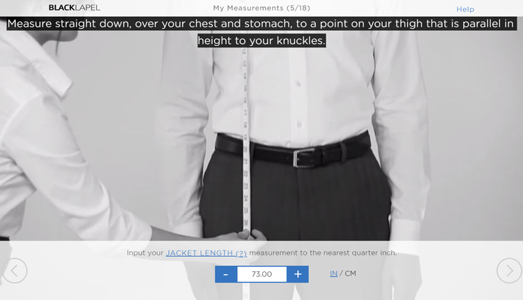 Black Lapel Measurement Process