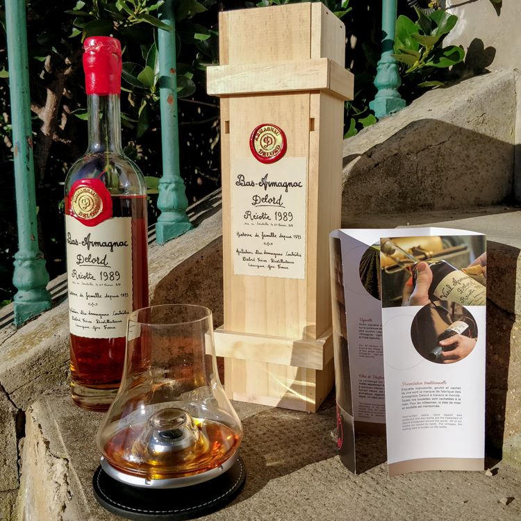 Delord Récolte 1989 Bas Armagnac Case & Peugeot Glass