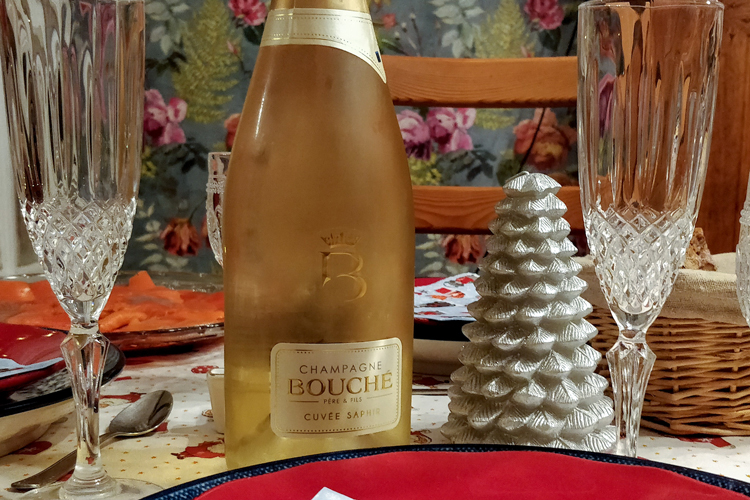 Champagne Bouché Cuvée Saphir On Table