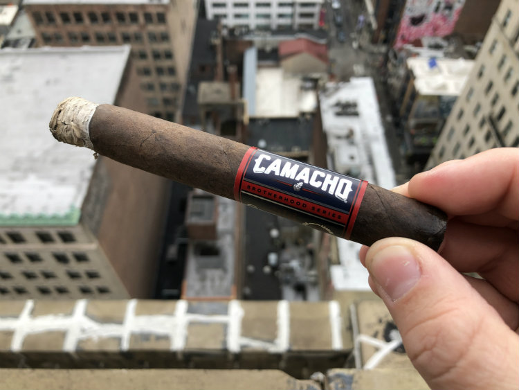 First Third Burned Of Camacho Hard Charger Cigar