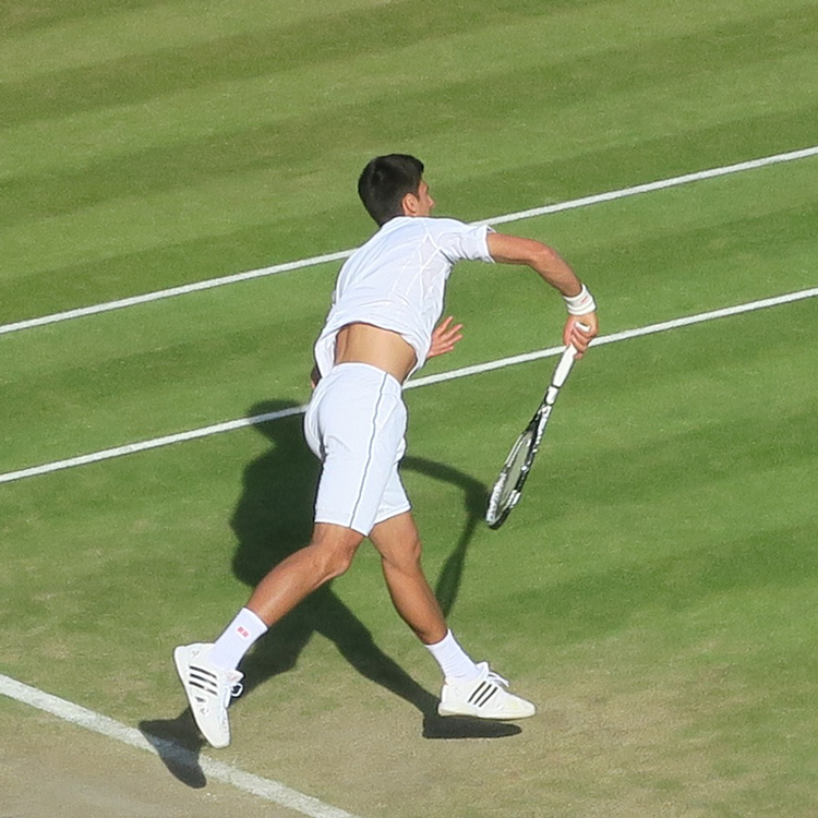 Novak Jokovic After Serve