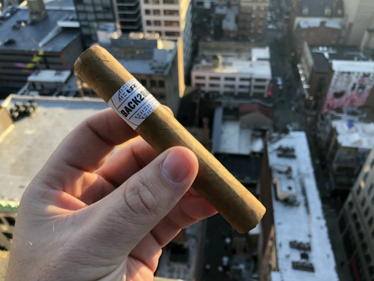 Paul Anthony holding Back2Back Connecticut Cigar