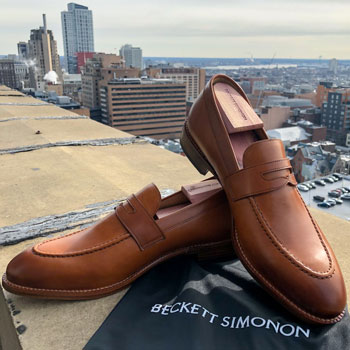 Beckett Simonon Cohen Penny Loafer Sky Background