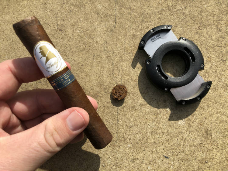 Cut Winston Churchill Traveler Cigar With Xikar Cutter