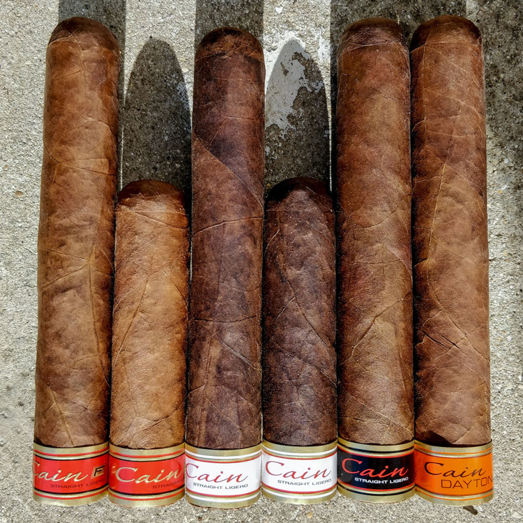 All Cain & Nub Straight Ligero Cigars Side By Side