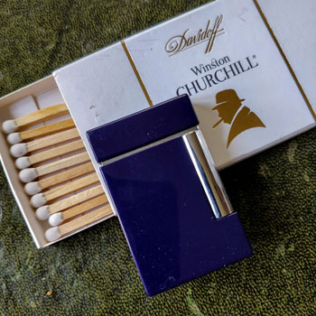 Dupont Soft Flame Lighter & Long Davidoff Matches