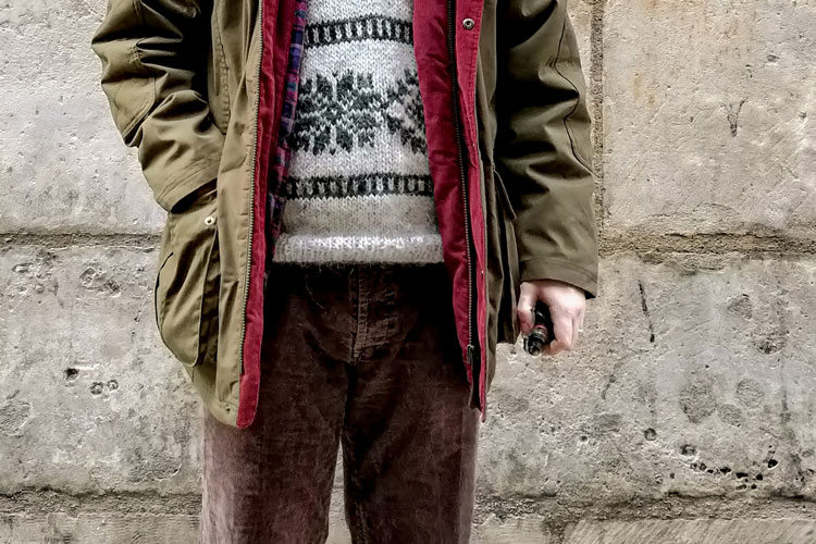 Green Field Jacket & Brown Corduroy