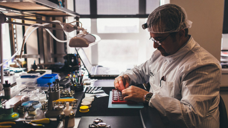 Shinola Watchmaker Assembling Watch In Detroit