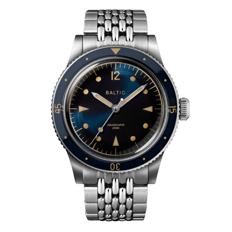 Baltic Watches Aquascaphe Toolwatch Blue Dial On Bracelet
