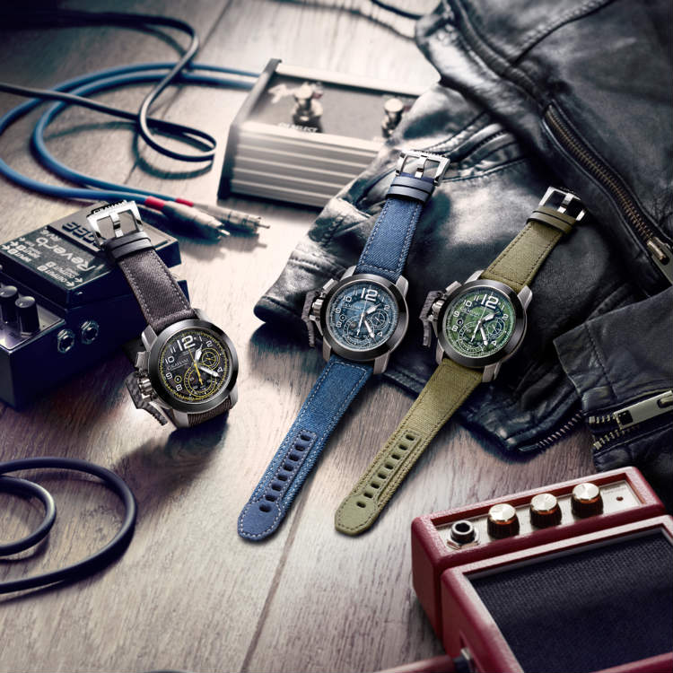 Graham Chronofighter Target Ceramic Bezel Denim Strap