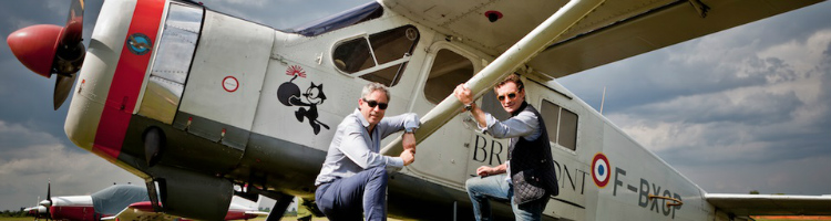 Nick & Giles English Bremont Founders w Plane