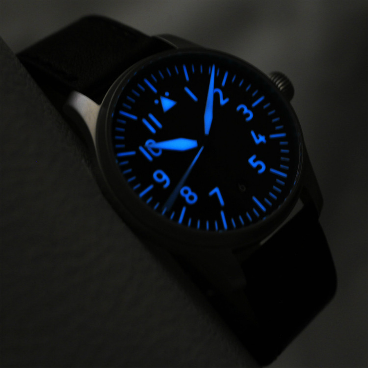 Stowa Flieger Verus Watch Night Shot