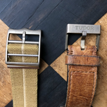 Tudor Black Bay 79250BM Bronze Strap Buckles Closeup