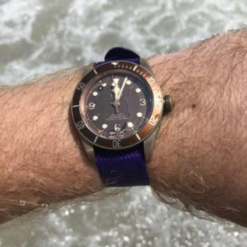 Tudor Black Bay Bronze 79250BM on Perlon Strap