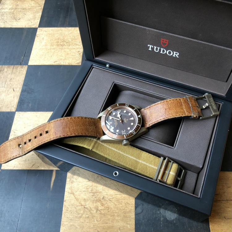 Tudor Black Bay Bronze with Second Strap In Box