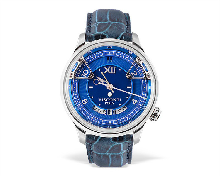 Visconti Opera Blue Watch On Blue Croc Strap