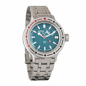 Vostok Amphibia Green Dial Bracelet Product Shot