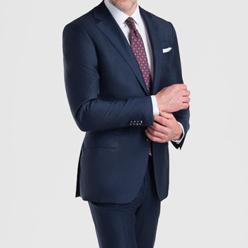 Black Lapel Loro Piana Tasmanian Glen Plaid Suit