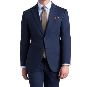 Black Lapel Navy Cotton Suit