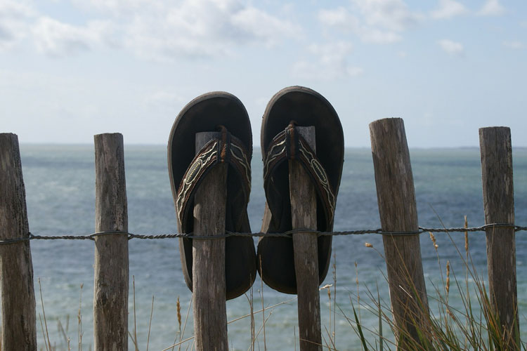 Flip Flops & Sea Background