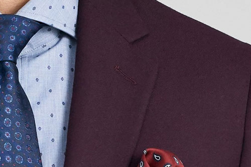 Indochino Burgundy Flannel Suit Fabric