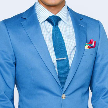 Indochino Lake Blue Cotton Suit