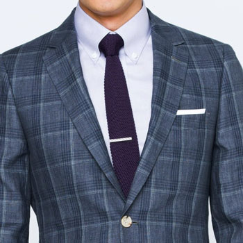 Indochino Washed Indigo Plaid Linen Suit