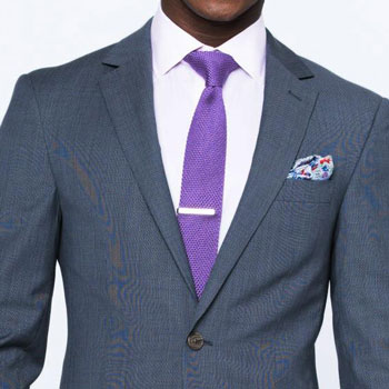 Indocho Slate Grey Textured Twill Suit