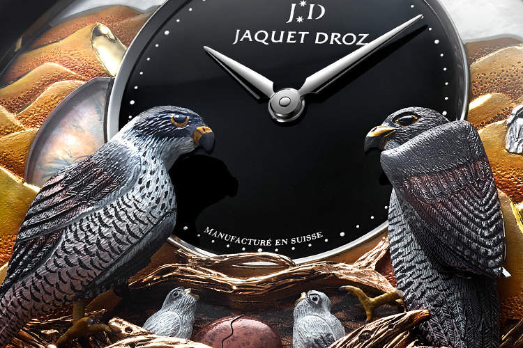 Jaquet Droz Bird Repeater Falcon Watch Dial Close Up