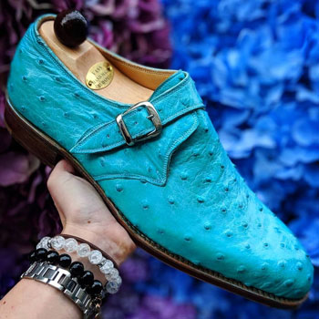 Ascot Ostrich Leather Shoes by Laszlo Vass